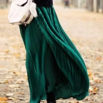 4Colors Fashion Women Vintage Metallic Shiny Shimmer Solid Pleated Elastic Waist Retro Long Skirt One Size Ladies Casual Clothes
4Colors Fashion Women Vintage Metallic Shiny Shimmer Solid Pleated Elastic Waist Retro Long Skirt One Size Ladies Casual Clothes