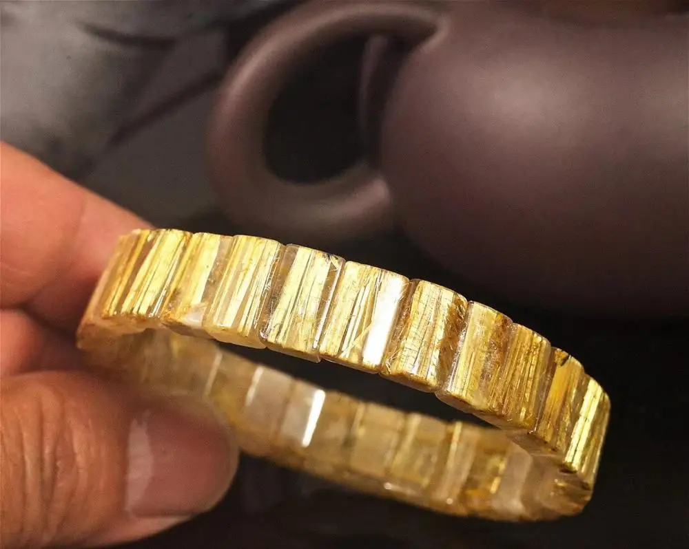 Top Quality Natural Genuine Gold Rutilated Quartz Crystal Rectangle Beads 11x5mm Lucky Stone Bracelets AAAAA Certificate
Top Quality Natural Genuine Gold Rutilated Quartz Crystal Rectangle Beads 11x5mm Lucky Stone Bracelets AAAAA Certificate