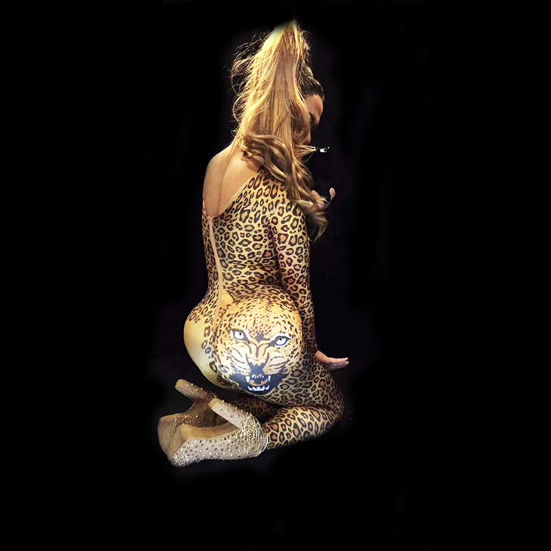 Sexy individuality leopard print design elastic jumpsuit bar nightclub concert singer dancer costumes
Sexy individuality leopard print design elastic jumpsuit bar nightclub concert singer dancer costumes
