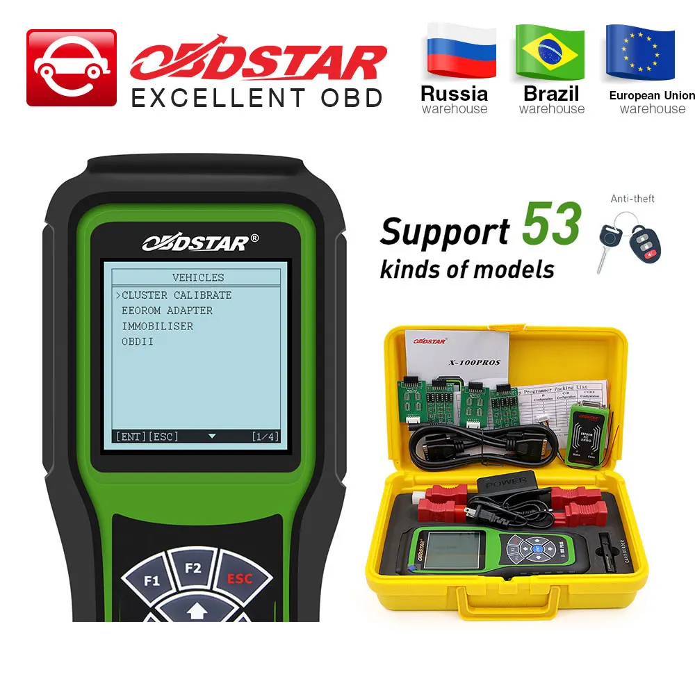 OBDSTAR X100 PROS C+D+E model Auto Key Programmer+IMMOBILISER+Odometer Adjustment with EEprom Adapter
OBDSTAR X100 PROS C+D+E model Auto Key Programmer+IMMOBILISER+Odometer Adjustment with EEprom Adapter
