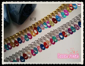 Colorful Laser Tassel lace trimming beaded fringe sequined lace ribbon trim Dance dress national garment accessories
Colorful Laser Tassel lace trimming beaded fringe sequined lace ribbon trim Dance dress national garment accessories