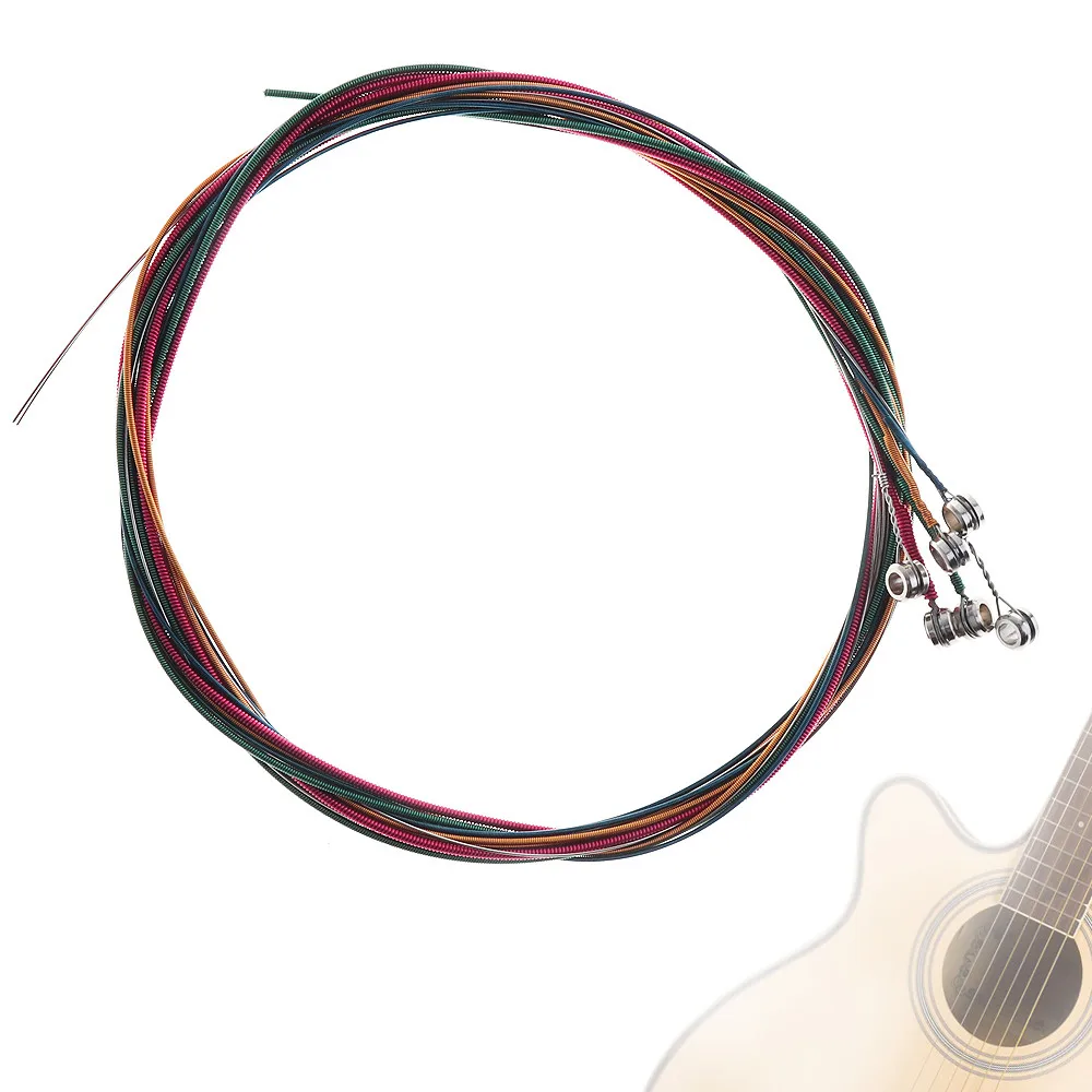 6pcs/set Universal Rainbow Colorful Steel Guitar Strings Set Replacement Part for Acoustic Folk Classic Guitar 
6pcs/set Universal Rainbow Colorful Steel Guitar Strings Set Replacement Part for Acoustic Folk Classic Guitar