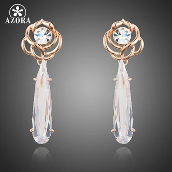 AZORA Elegant Attractive Rose Gold Color Long Clear Cubic Zirconia Water Drop Earrings for Women TE0218
AZORA Elegant Attractive Rose Gold Color Long Clear Cubic Zirconia Water Drop Earrings for Women TE0218