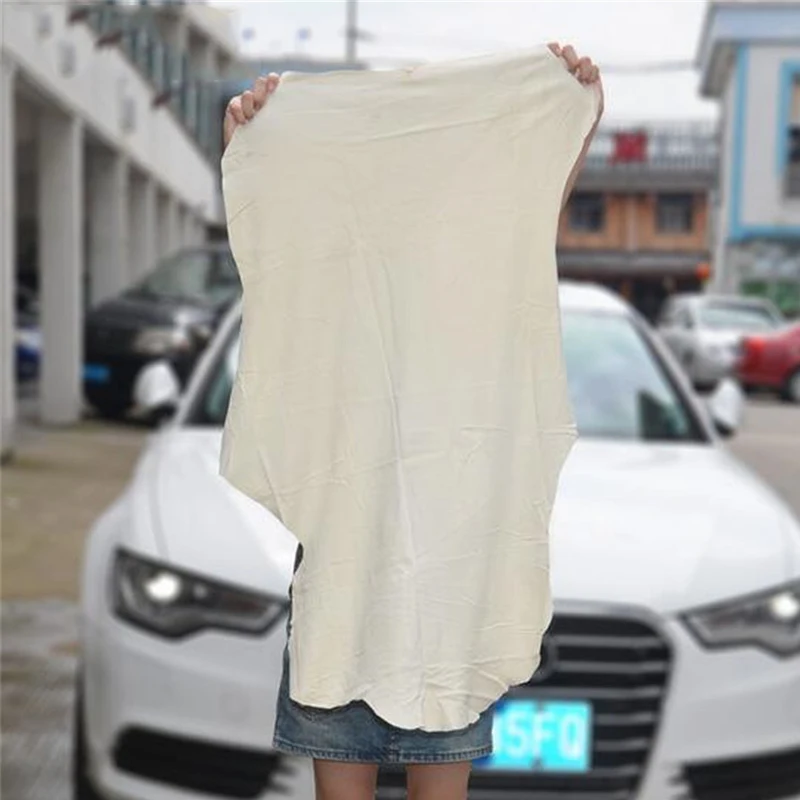 

High Quality Car Drying Chamois Cleaning Towel Genuine Leather Shammy Sponge cloth Sheepskin Absorbent Towel Car Washing