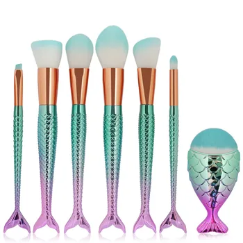 Pro 7PCS Mermaid Makeup Brushes Tool Sets Foundation Eye Shadow Eyeliner Blending Powder Contour Blusher Cosmetiics Brushes Kit
Pro 7PCS Mermaid Makeup Brushes Tool Sets Foundation Eye Shadow Eyeliner Blending Powder Contour Blusher Cosmetiics Brushes Kit