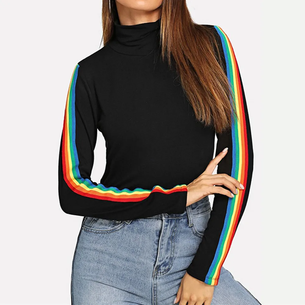 Feitong Women Blouses Long Sleeve Rainbow Patchwork O Neck Casual Blouse Pullover Top Shirt Tee Shirt Femme Blusas Mujer
Feitong Women Blouses Long Sleeve Rainbow Patchwork O Neck Casual Blouse Pullover Top Shirt Tee Shirt Femme Blusas Mujer