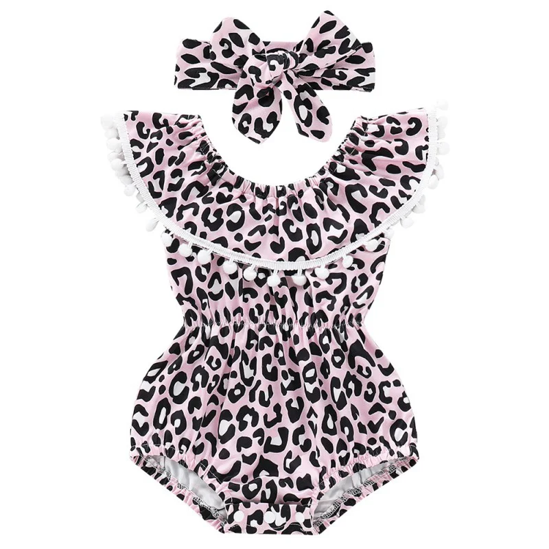 Newborn Girls Rompers Set Flare Sleeve Leopard Print Tassel Jumpsuit With Headband Fancy Pretty Toddler Girl Princess Romper
Newborn Girls Rompers Set Flare Sleeve Leopard Print Tassel Jumpsuit With Headband Fancy Pretty Toddler Girl Princess Romper