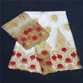 5Yards+2 Yards India Bazin Riche Getzner Lace Fabric 2018 With Blouse White Color Beaded Gold Line Embroidered Lace Basin Fabric
5Yards+2 Yards India Bazin Riche Getzner Lace Fabric 2018 With Blouse White Color Beaded Gold Line Embroidered Lace Basin Fabric