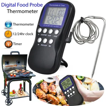 Digital Food Probe Oven Electronic Thermometer Timer Temperature Sensor For Cooking Baking Black TS-BN55
Digital Food Probe Oven Electronic Thermometer Timer Temperature Sensor For Cooking Baking Black TS-BN55