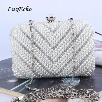 Fashion Ivory Pearl Evening bags women's Beaded rhinestone Day clutches Handmade Luxury wedding/party bags Beading Purse Chain
Fashion Ivory Pearl Evening bags women's Beaded rhinestone Day clutches Handmade Luxury wedding/party bags Beading Purse Chain