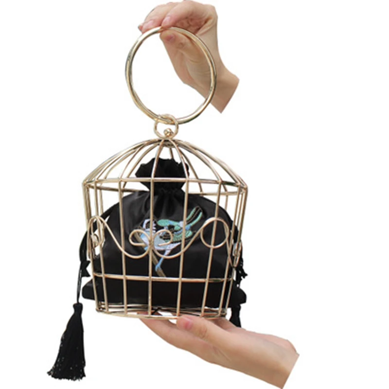 Фото Новинка женская вечерняя клатч в виде птичьей клетки с - купить