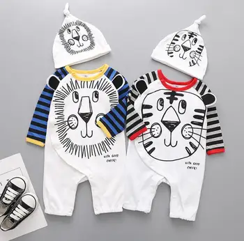 0-18M Lovely Baby Rompers Autumn Long Sleeve Tiger Lion Newborn Baby Clothing Spring One-piece Infant Boy's animal Jumpsuits+hat
0-18M Lovely Baby Rompers Autumn Long Sleeve Tiger Lion Newborn Baby Clothing Spring One-piece Infant Boy's animal Jumpsuits+hat