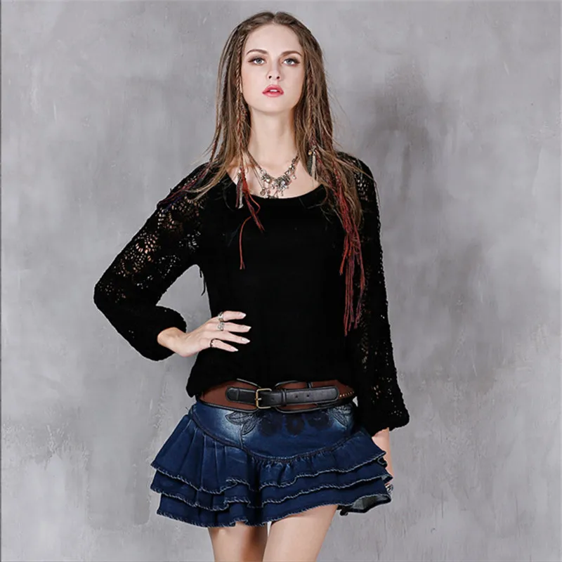 Vintage women autumn Sweater 2016 high quality cotton wool hollow out lantern sleeve SWEATER pullover O-neck Sweaters women
Vintage women autumn Sweater 2016 high quality cotton wool hollow out lantern sleeve SWEATER pullover O-neck Sweaters women