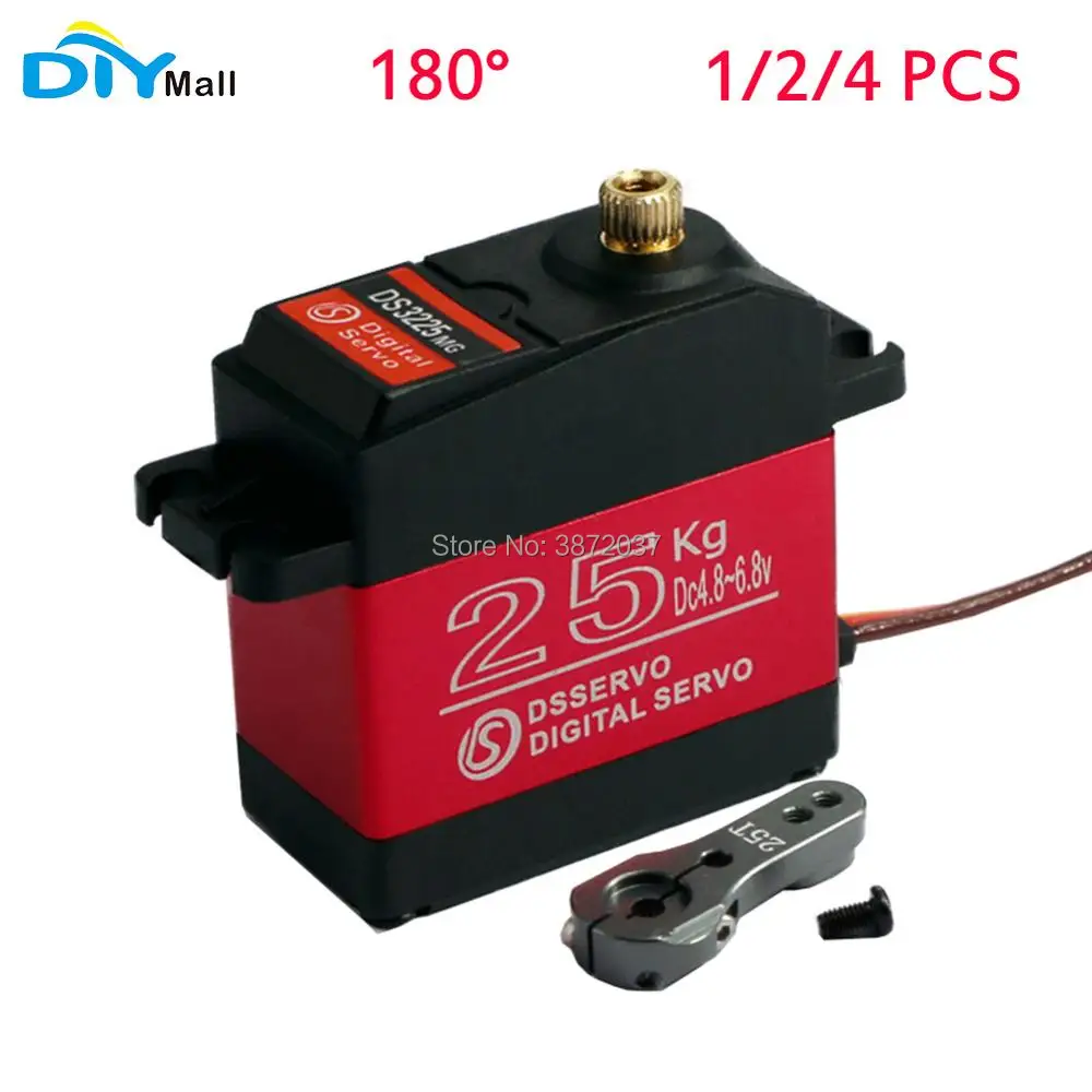 1/2/4pcs DIYmall 180° 180 Degree DS3225 25KG Large Torque Digital Servo Full Metal Gear Waterproof Red
1/2/4pcs DIYmall 180° 180 Degree DS3225 25KG Large Torque Digital Servo Full Metal Gear Waterproof Red