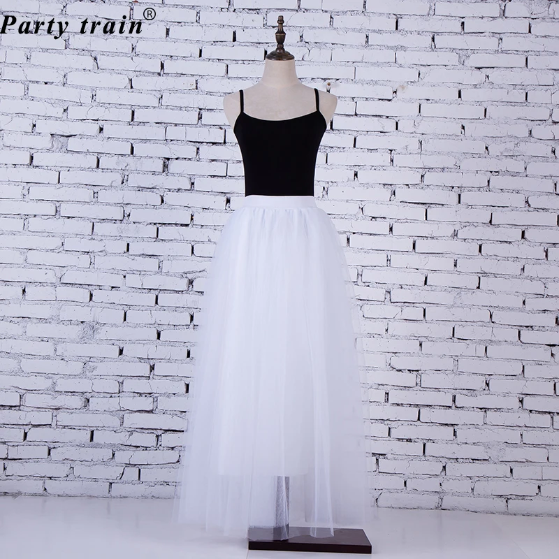 2018 Spring Fashion Womens Lace Princess Fairy Style 4 layers Voile Tulle Skirt Bouffant Puffy Fashion Skirt Long Tutu Skirts 24