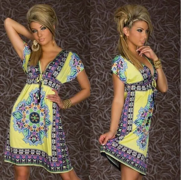 women dress Explosive V-neck sexy milk silk dress large size beach holiday dress
women dress Explosive V-neck sexy milk silk dress large size beach holiday dress