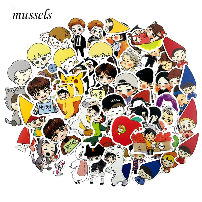 100Pcs/SetQ Version Expression EXO Graffiti Stickers For Luggage Laptop Skateboard Notebook Phone Fridage PVC Waterproof Sticker
100Pcs/SetQ Version Expression EXO Graffiti Stickers For Luggage Laptop Skateboard Notebook Phone Fridage PVC Waterproof Sticker