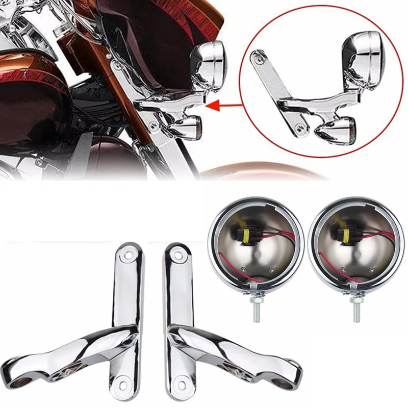 4.5 Inch Round LED Fog Lamp Housing Shell For Harley CVO Street/Electra Glide Parts 4-1/2" Auxiliary Passing Light Bracket Clamp
4.5 Inch Round LED Fog Lamp Housing Shell For Harley CVO Street/Electra Glide Parts 4-1/2" Auxiliary Passing Light Bracket Clamp