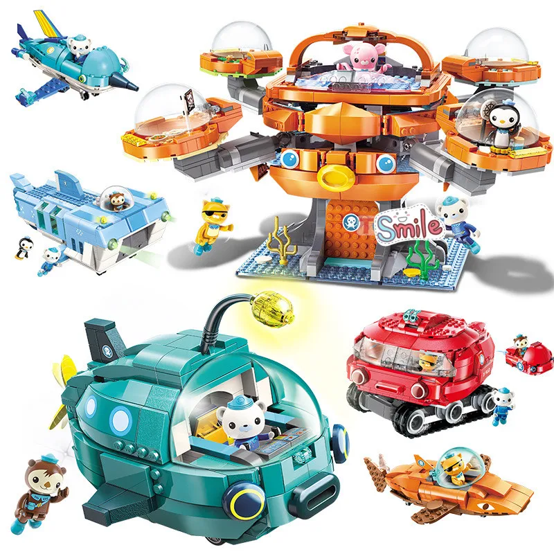 LOZ совместимый с LegoingLy Octonauts строительный блок Octo Pod Octopus Playset & Barnacles kwazii песо Inkling 698