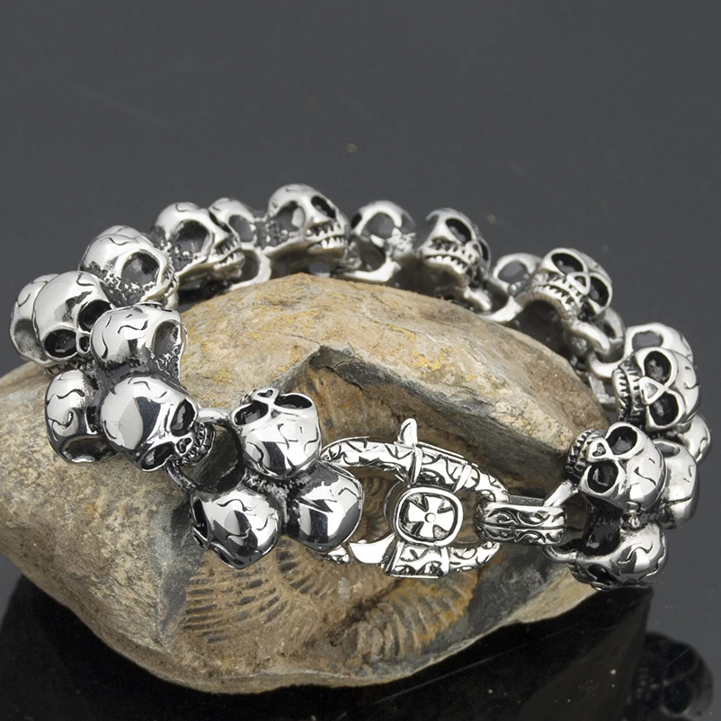 TrustyLan Stainless Steel Skull Men Bracelet Cool Biker Jewelry Punk Rock Best Friend Men's Bracelets & Bangles 2018 Armband
TrustyLan Stainless Steel Skull Men Bracelet Cool Biker Jewelry Punk Rock Best Friend Men's Bracelets & Bangles 2018 Armband