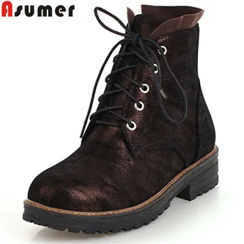 ASUMER 2020 fashion autumn winter boots women round toe zip black lace up boots med heels ankle boots big size 34-43
ASUMER 2020 fashion autumn winter boots women round toe zip black lace up boots med heels ankle boots big size 34-43