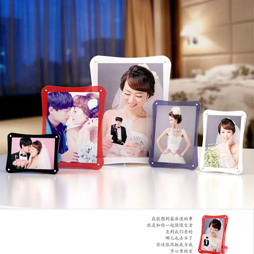 Image Big Size Frames For Pictures Decorations Crystal DIY Magnetic Soft Creative Modern Photo Frame Wedding Photo Frame Wall