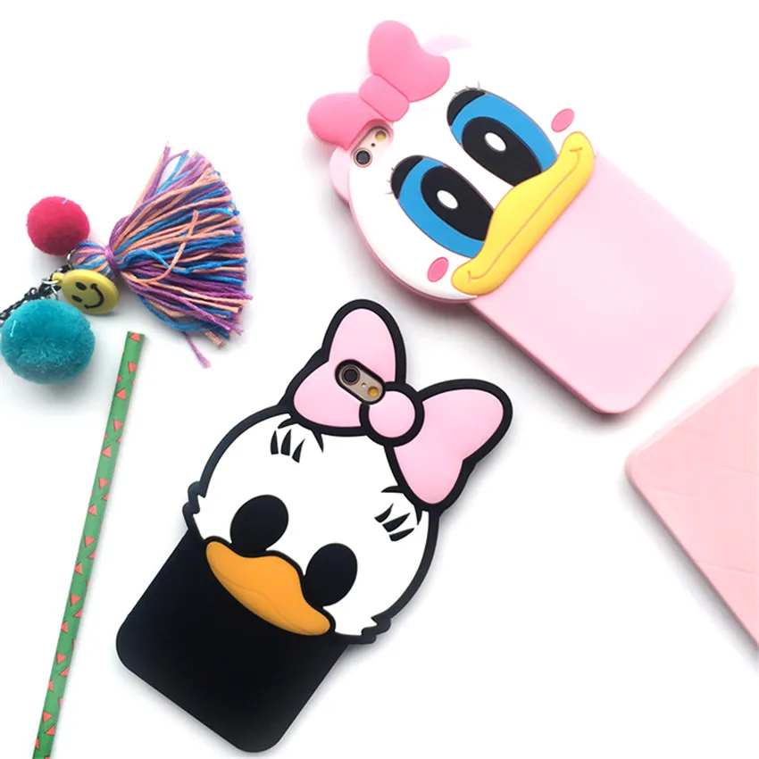 New Style 3D Fashion Cute Cartoon Donald Duck Fundas Capa Soft Silicon Cover Phone font b