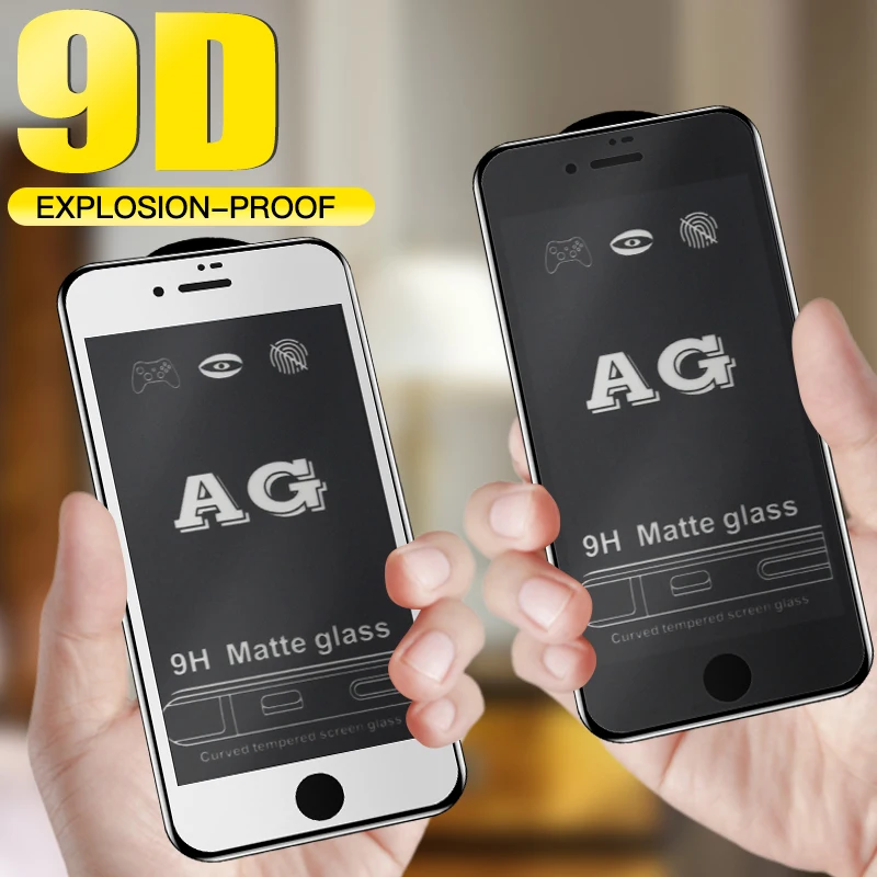 

9D Matte Frosted AG Tempered Glass For iPhone X XR XS Max 6 6S 7 8 Plus Full Glue Dull Polish Screen Protector Cover Film Glass