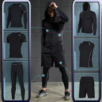 Men's Gym training Fitness sportswear Athletic physical workout Clothes Suits Running jogging Sports clothing Tracksuit Dry Fit image