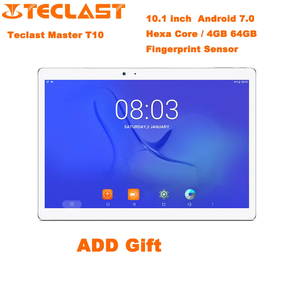 

Teclast Master T10 10.1 inch Tablet PC Android 7.0 MTK8176 Hexa Core 1.7GHz 4GB RAM 64GB ROM Fingerprint Sensor Dual WiFi OTG