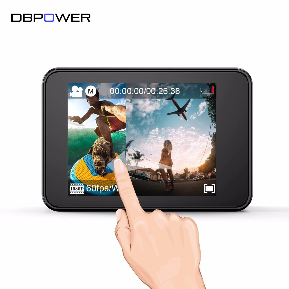 Dbpower ex7000 4 К Спорт действий Камера 14mp 60fps WI-FI шлем видеокамера 2.0 "сенсорный экран