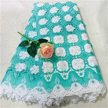 Popular latest High quality African guipure cord lace With Stones fabric In White for Nigerian Christmas Dress
Popular latest High quality African guipure cord lace With Stones fabric In White for Nigerian Christmas Dress