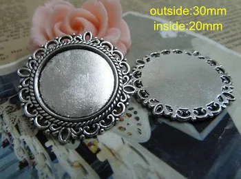 Big Round Antique Silver Photo Pendant Tray 30mm (inside 20mm) Handmade Vintage Filigree Base Settings For Cabochon,Blank Pad,20
Big Round Antique Silver Photo Pendant Tray 30mm (inside 20mm) Handmade Vintage Filigree Base Settings For Cabochon,Blank Pad,20