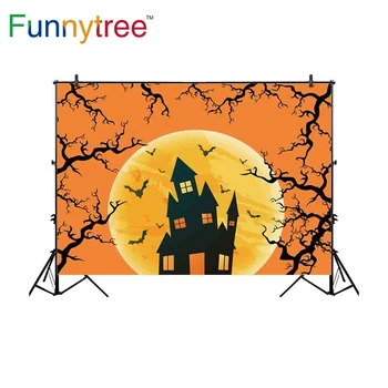 Funnytree background for photo studio Halloween cartoon castle big moon bat branch for kids photography backdrop photobooth
Funnytree background for photo studio Halloween cartoon castle big moon bat branch for kids photography backdrop photobooth