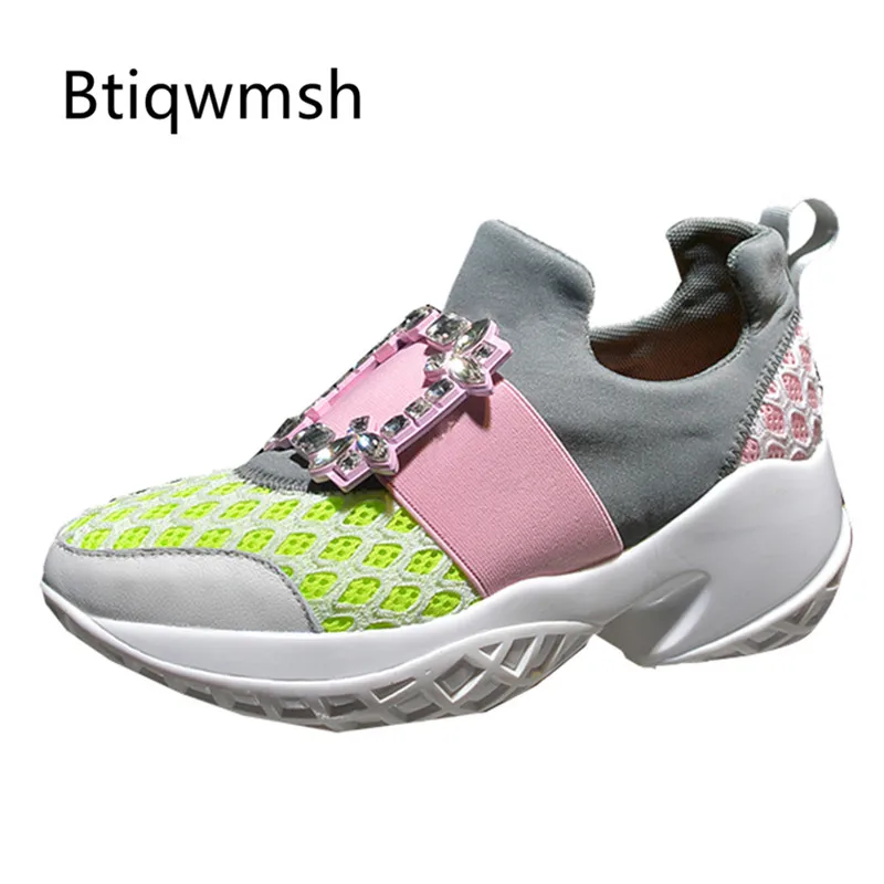 2019 Rhinestone Mesh Sneakers Woman Round Toe Crystal Square Buckle Breathable Running Shoes Woman Fashion Casual Shoes
2019 Rhinestone Mesh Sneakers Woman Round Toe Crystal Square Buckle Breathable Running Shoes Woman Fashion Casual Shoes