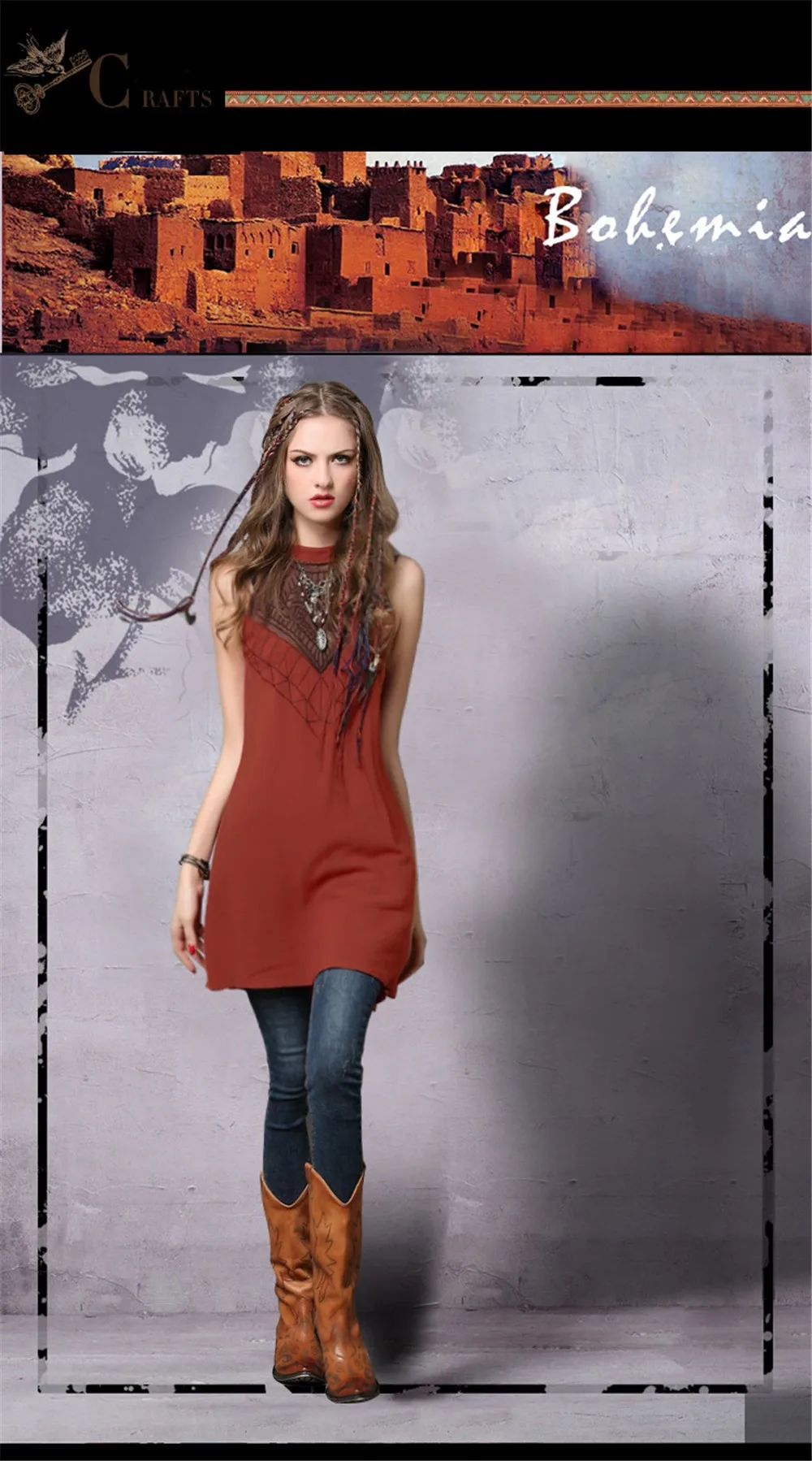 Vintage Elegant Embroidery Women Dress Cotton Linen Denim Dress Summer Above Knee Vestidos Feminino O Neck Sleeveless Dresses (2)