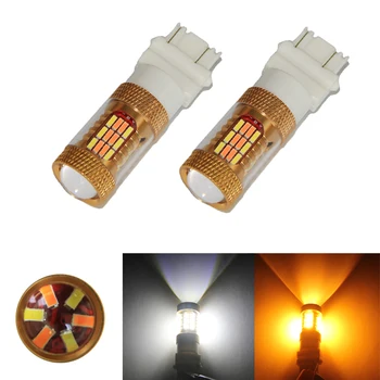 2PCS 3157 T25 54SMD 4014 LED Car Dual Color Cold White / Amber Switchback LED Turn Signal Light Tail Brake Bulbs Lights DRL 12V
2PCS 3157 T25 54SMD 4014 LED Car Dual Color Cold White / Amber Switchback LED Turn Signal Light Tail Brake Bulbs Lights DRL 12V