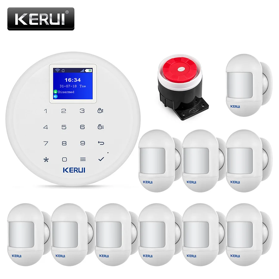 KERUI W17 Multiple Language Home Security Wireless WiFi GSM Alarm System Motion Detection Alarm Kit With PIR Motion Detector
KERUI W17 Multiple Language Home Security Wireless WiFi GSM Alarm System Motion Detection Alarm Kit With PIR Motion Detector