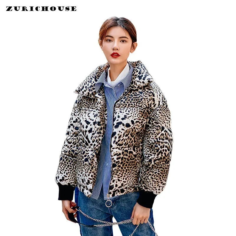 ZURICHOUSE Brand Winter Down Jacket Women Short Fashion Leopard Print Parka 2019 Thick 90% White Duck Down Coats Female
ZURICHOUSE Brand Winter Down Jacket Women Short Fashion Leopard Print Parka 2019 Thick 90% White Duck Down Coats Female