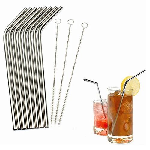 Reusable Drinking Straw High Quality 304 Stainless Steel Metal Straw with Cleaner Brush for Home Party Barware Accessories
Reusable Drinking Straw High Quality 304 Stainless Steel Metal Straw with Cleaner Brush for Home Party Barware Accessories