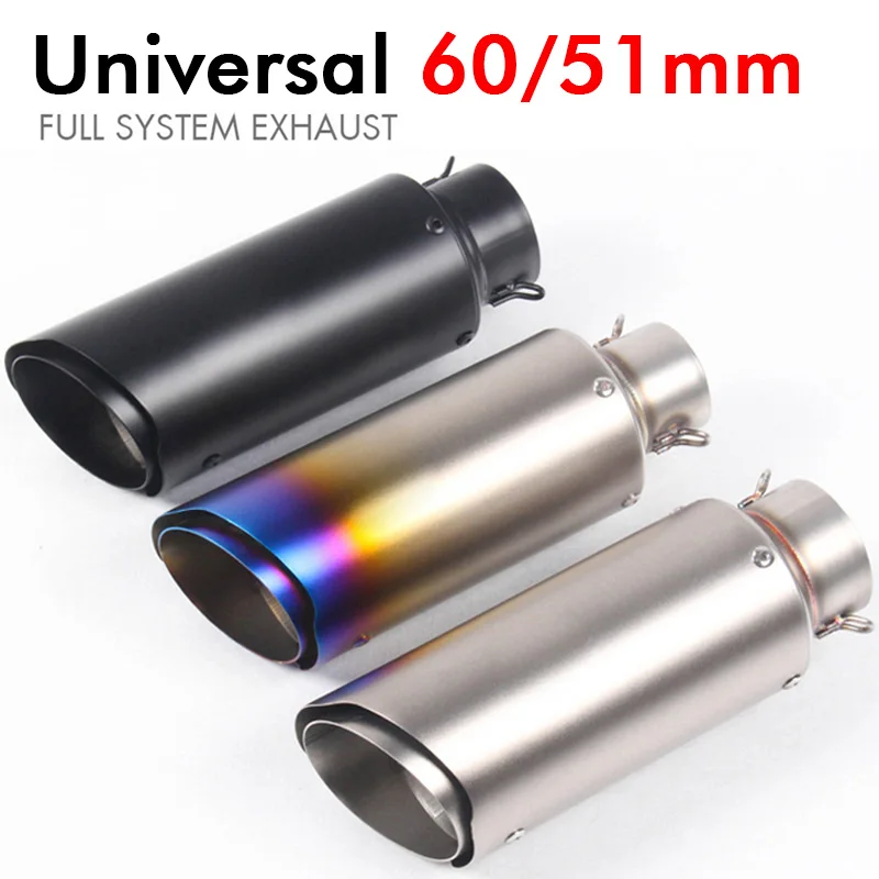 60-51mm Universal Motorcycle Exhaust Pipe Muffler SC Escape Scooter With DB killer For R6 cbr650f S1000RR Z900 MT07 KTM K8 K11
60-51mm Universal Motorcycle Exhaust Pipe Muffler SC Escape Scooter With DB killer For R6 cbr650f S1000RR Z900 MT07 KTM K8 K11