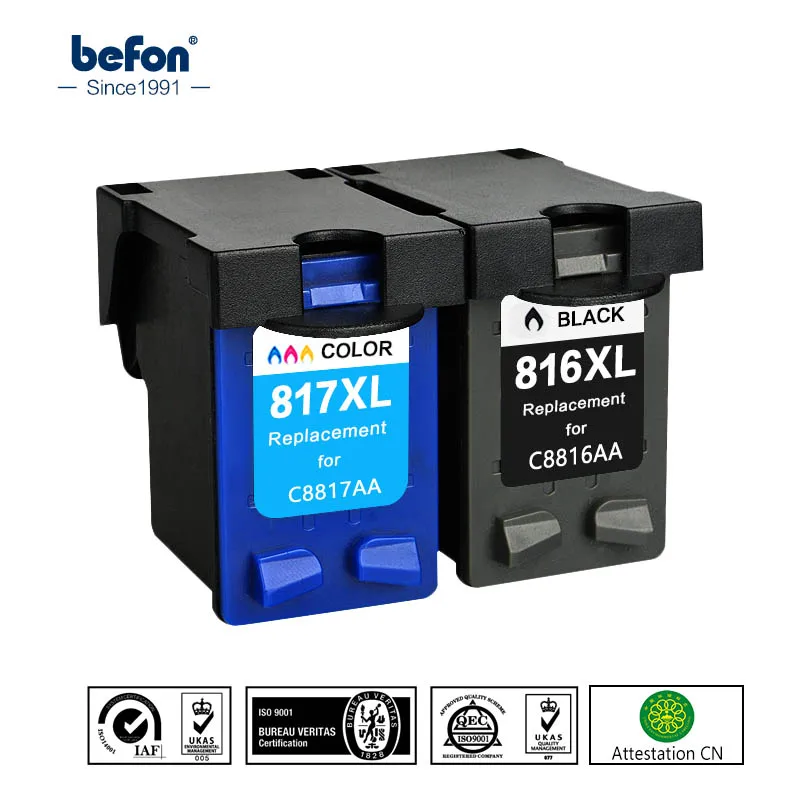 befon Compatible 816XL 817XL Ink Cartridge Replacement for HP 816 817 for DeskJet 3658 3658 3668 5168 3358 7268 1218 1118
befon Compatible 816XL 817XL Ink Cartridge Replacement for HP 816 817 for DeskJet 3658 3658 3668 5168 3358 7268 1218 1118