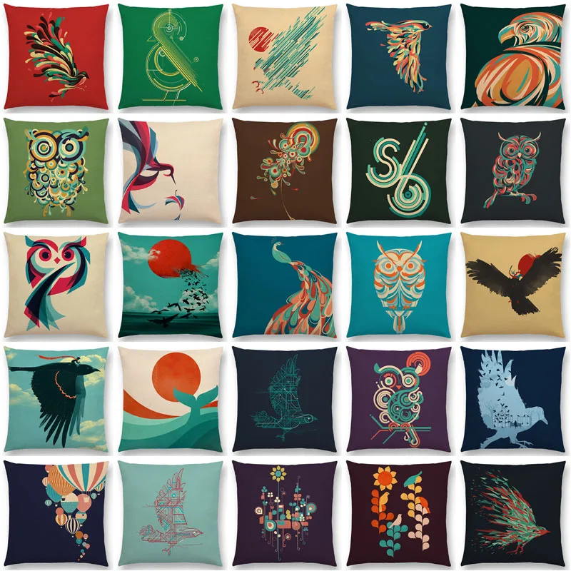 Latest Gorgeous Colorful Birds Abstract Art Peacock Crow Owl Eagle Hummingbird Cushion Cover Sofa Throw Pillow Case
Latest Gorgeous Colorful Birds Abstract Art Peacock Crow Owl Eagle Hummingbird Cushion Cover Sofa Throw Pillow Case