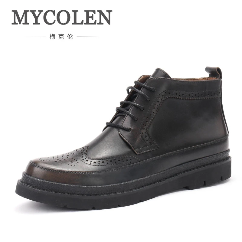 MYCOLEN New Arrival Man Leather Boots Black Men Top Quality Solid Winter Bullock Carved Boots Boots Lace-Up Leather Boots Man
MYCOLEN New Arrival Man Leather Boots Black Men Top Quality Solid Winter Bullock Carved Boots Boots Lace-Up Leather Boots Man