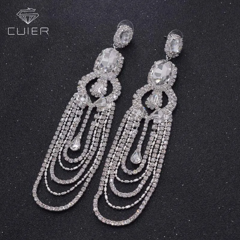 Luxury long crystal women crystal Earrings with rhinestones for bridal dangle drop for wedding decorations silver plat
Luxury long crystal women crystal Earrings with rhinestones for bridal dangle drop for wedding decorations silver plat