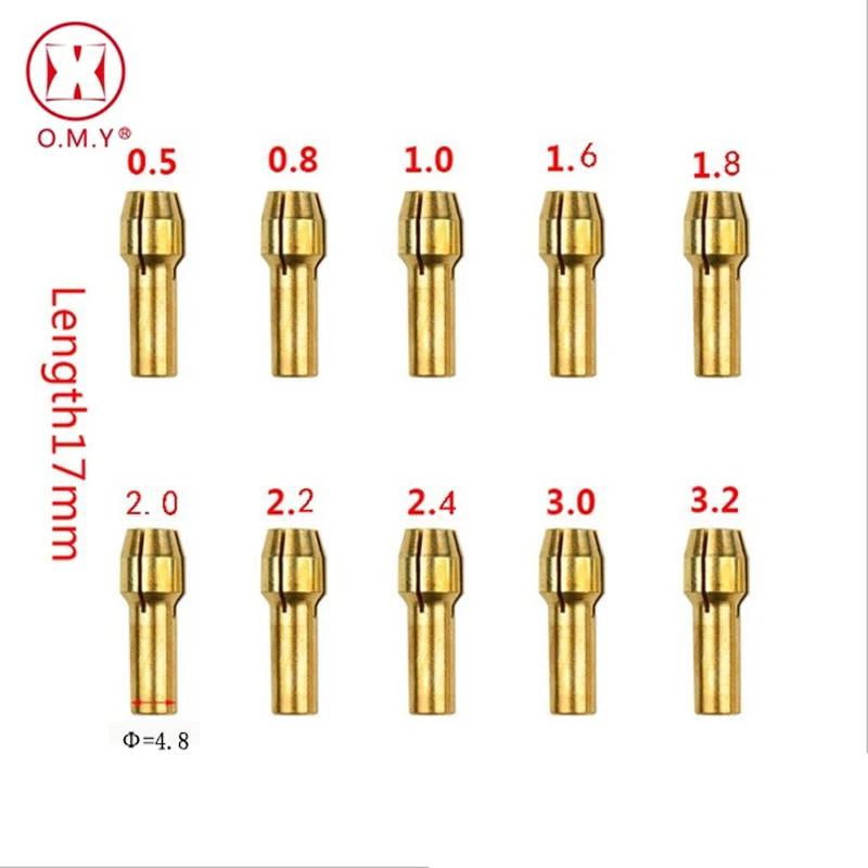 O.M.Y 10pcs/lot Copper Chuck For Electric Grinder 0.5 Mm -3.2 Mm Electric Grinding Sandwich 10 Models Free Shipping
O.M.Y 10pcs/lot Copper Chuck For Electric Grinder 0.5 Mm -3.2 Mm Electric Grinding Sandwich 10 Models Free Shipping