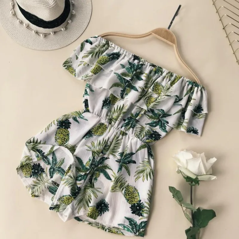 Slash Neck Printed Playsuit Floral High Street Elastic Waist Short Pants Women's Ruffle Playsuit
Slash Neck Printed Playsuit Floral High Street Elastic Waist Short Pants Women's Ruffle Playsuit