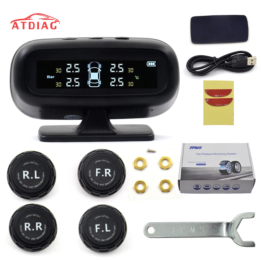 Best Quality Solar TPMS Car Tire Pressure Alarm Monitor System 4 Wheel Internal / External Tyre Sensor Temperature
Best Quality Solar TPMS Car Tire Pressure Alarm Monitor System 4 Wheel Internal / External Tyre Sensor Temperature