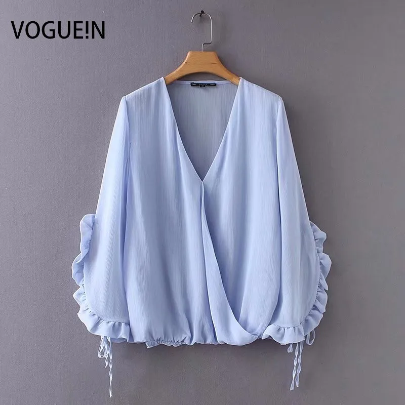 VOGUEIN New Womens Fashion Light Blue V-Neck Lotus Pullover Shirt Tops Blouse Wholesale
VOGUEIN New Womens Fashion Light Blue V-Neck Lotus Pullover Shirt Tops Blouse Wholesale