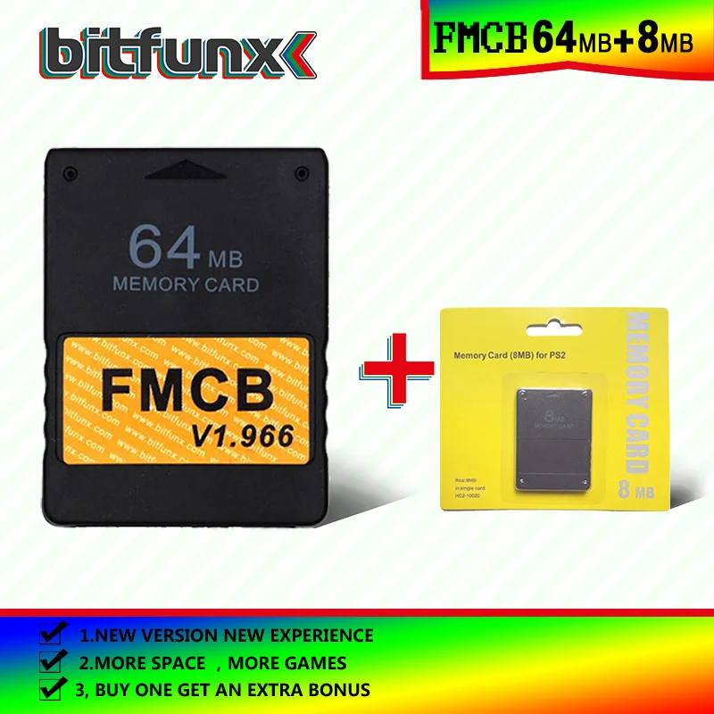 Bitfunx Free McBoot Memory Card (FMCB)64MB v 1.966 (new version &new function)+8/16/32/128/MB memory card pack
Bitfunx Free McBoot Memory Card (FMCB)64MB v 1.966 (new version &new function)+8/16/32/128/MB memory card pack